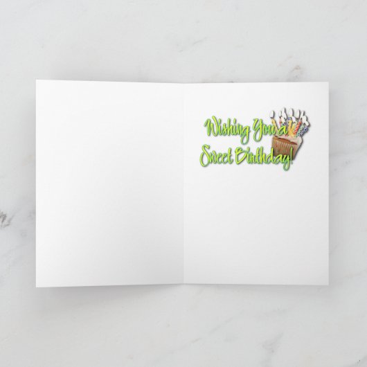 Geburtstag Cupcake - Spitz Karte (Innenseite)