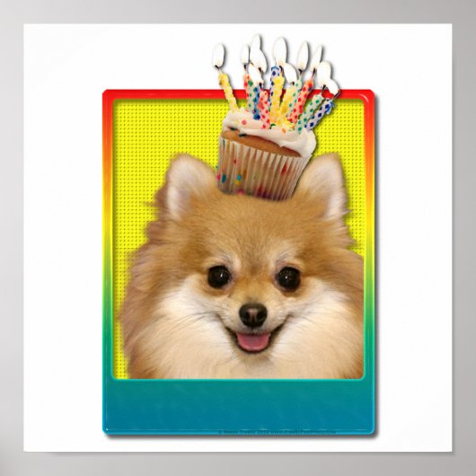 Geburtstag Cupcake - Spitz Poster (Vorne)