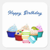 Geburtstag Cupcake Stickers (Vorderseite)