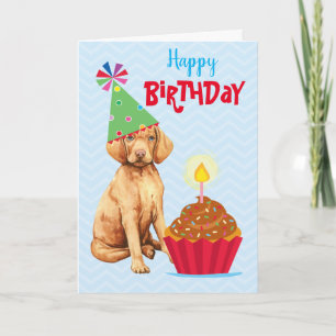 Geburtstag Cupcake Vizsla Card Karte