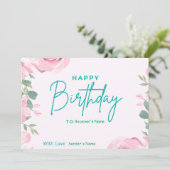 Geburtstag Custom Digital Flora Feiertagskarte (Stehend Vorderseite)