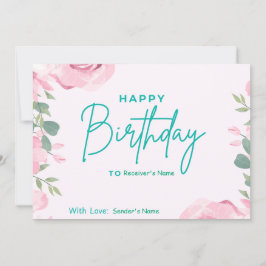Geburtstag Custom Digital Flora Feiertagskarte