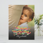 Geburtstag Custom Foto Grußkarte Personalisiert (Stehend Vorderseite)