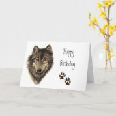 Geburtstag, Custom Wolf, Wölfe, Wildtierart, Karte (Gelbe Blume)