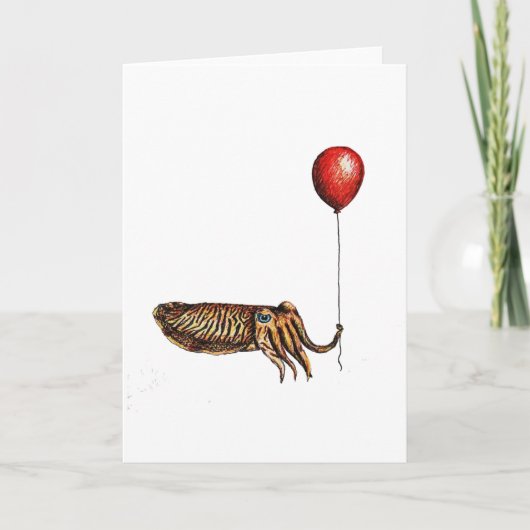 Geburtstag Cuttlefish Card Karte (Vorderseite)