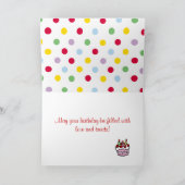 Geburtstag Dackel Cartoon Polka Dot Karte (Innenseite)