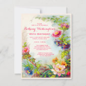 Geburtstag Dahlias und Peonies Viktorianisch Garde Einladung (Rückseite)