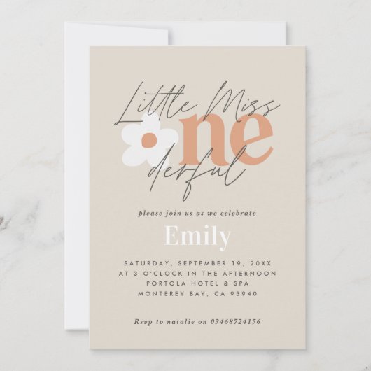 Geburtstag daisho Retro Terracotta Foto Einladung (Vorderseite)