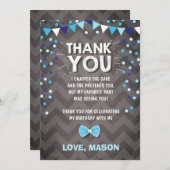 Geburtstag Danke, Card Junge One Navy Blue Bowtie Einladung (Vorne/Hinten)