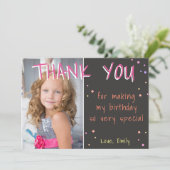 Geburtstag Danke, dass ihr Foto-Card-Girl Dankeskarte (Stehend Vorderseite)