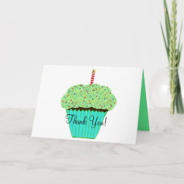 Geburtstag Danke, Green Cupcake Karte
