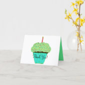 Geburtstag Danke, Green Cupcake Karte (Gelbe Blume)