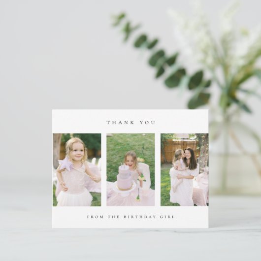 Geburtstag danke Ihnen Foto Postkarte (Stehend Vorderseite)