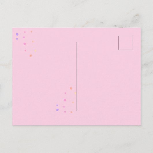 Geburtstag Danke, Pink Wave Girl Postkarte (Rückseite)