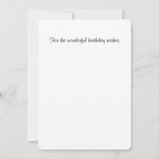 Geburtstag danken Ihnen zu kardieren Dankeskarte (Rückseite)