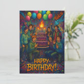 Geburtstag. Dankeskarte (Stehend Vorderseite)