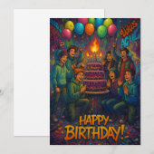 Geburtstag. Dankeskarte (Vorne/Hinten)