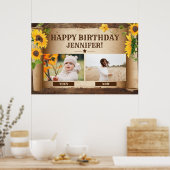 Geburtstag dann Foto und Jetzt Foto Poster (Küche)