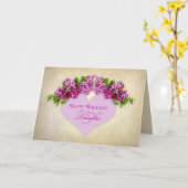 GEBURTSTAG - DAUGHTER - Elegant mit Lilacs & Herz Karte (Gelbe Blume)