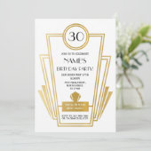 Geburtstag der 1920er Jahre Kunst-Déco Einladung G (Stehend Vorderseite)