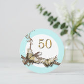 Geburtstag der 50. Frau| Landesschmetterlinge Einladung (Stehend Vorderseite)