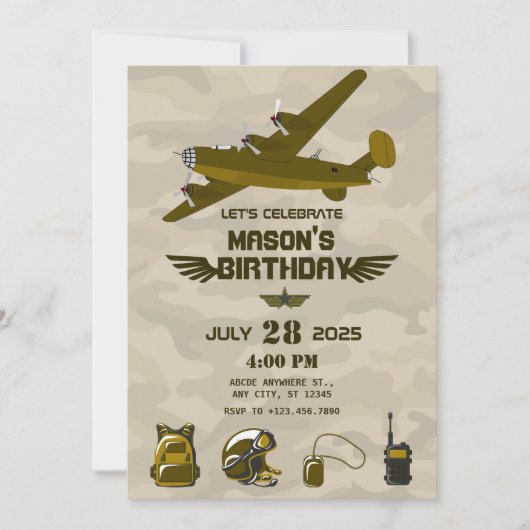 Geburtstag der Armee Einladung (Vorderseite)