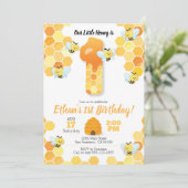 Geburtstag der Biene, Einladung zum 1. Geburtstag (Stehend Vorderseite)