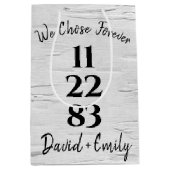 Geburtstag der Birch Tree Hochzeitstag Mittlere Geschenktüte (Vorderseite)