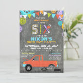 Geburtstag der Chalkboard-Schaltgetriebe Einladung (Stehend Vorderseite)