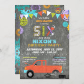 Geburtstag der Chalkboard-Schaltgetriebe Einladung (Vorne/Hinten)