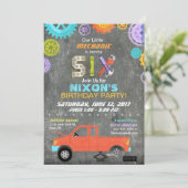 Geburtstag der Chalkboard-Schaltgetriebe Einladung (Stehend Vorderseite)