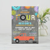 Geburtstag der Chalkboard-Schaltgetriebe Einladung (Stehend Vorderseite)