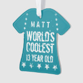 Geburtstag der Coolststen 13-jährigen Aquamarinen Ornament (Vorderseite)