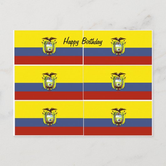 Geburtstag der ecuadorianischen Flagge Postkarte (Vorderseite)