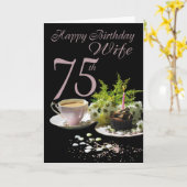 Geburtstag der Ehefrau-75 - Karte (Gelbe Blume)