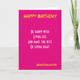 Geburtstag der Enkelin Karte