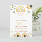 Geburtstag der ersten Bienentag-Hummelmädchen Einladung (Stehend Vorderseite)