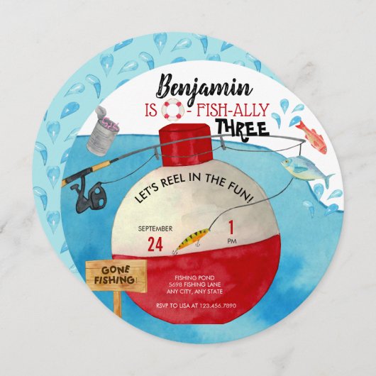Geburtstag der Fischerei Einladung (Vorne/Hinten)