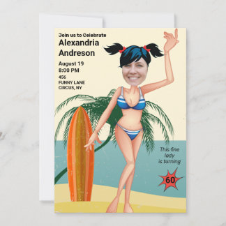 Geburtstag der Frauen 🎉 Beach Bikini Party Einladung