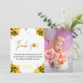 Geburtstag der gelben Hummeln dank Karte (Stehend Vorderseite)