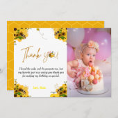 Geburtstag der gelben Hummeln dank Karte (Vorne/Hinten)