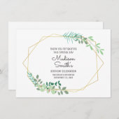 Geburtstag der geometrischen und grünen Natur Dankeskarte (Vorne/Hinten)