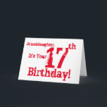 Geburtstag der Großtochter in rot-weiß. Karte<br><div class="desc">Bei White Background Featuring Red Text sind wir this fun,  birthday greeting for a granddaughter. My Funny Mind Greetings.</div>