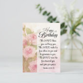 Geburtstag der Herr segne Sie Bibelverse Postkarte (Stehend Vorderseite)