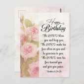 Geburtstag der Herr segne Sie Bibelverse Postkarte (Vorne/Hinten)