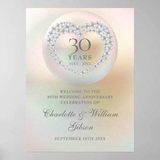 Geburtstag der Hochzeit Pearl Willkommenszeichen Poster (Vorne)