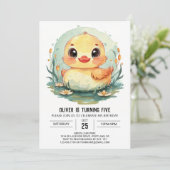 Geburtstag der Kinderente Einladung (Stehend Vorderseite)