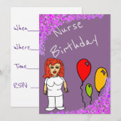 Geburtstag der Krankenschwester Einladung (Vorne/Hinten)