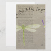 Geburtstag der Libellen Briefpapier (Vorne/Hinten)