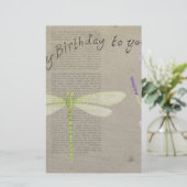 Geburtstag der Libellen Briefpapier (Stehend Vorderseite)